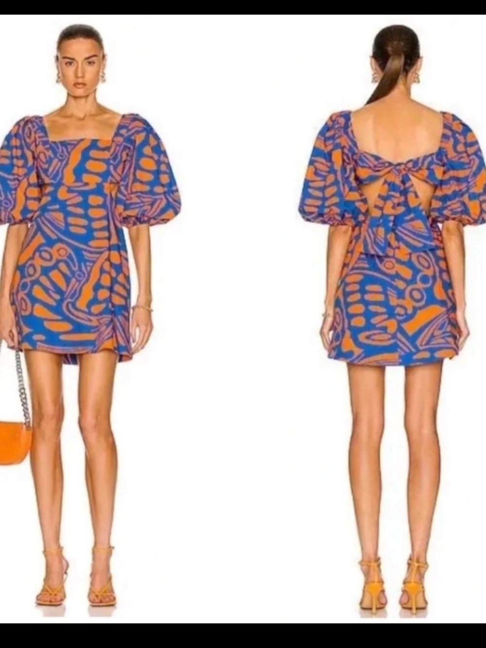 Alexis Blue and Orange Abstract Mini Dress